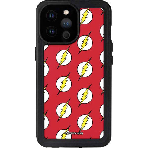 DC Comics The Flash Logo Pattern iPhone 14 Pro Max Waterproof Case