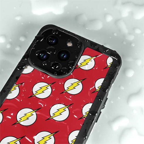 DC Comics The Flash Logo Pattern iPhone 14 Pro Max Waterproof Case
