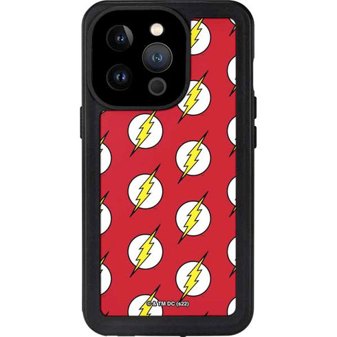 DC Comics The Flash Logo Pattern iPhone 14 Pro Waterproof Case