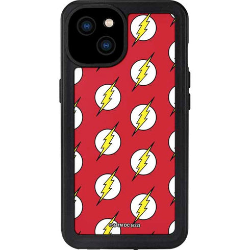 DC Comics The Flash Logo Pattern iPhone 15 Plus Waterproof Case