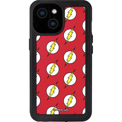 DC Comics The Flash Logo Pattern iPhone 15 Waterproof Case