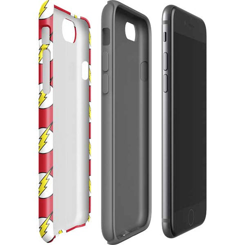 DC Comics The Flash Logo Pattern iPhone SE (2nd & 3rd Gen) Pro Case