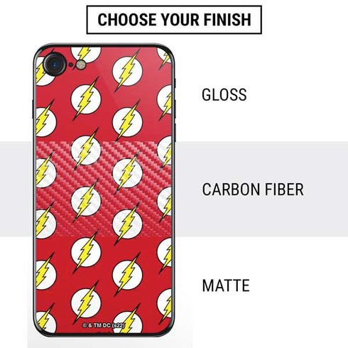 DC Comics The Flash Logo Pattern iPhone SE (2nd & 3rd Gen) Skin