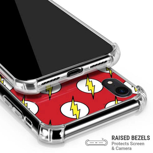 DC Comics The Flash Logo Pattern iPhone XR Clear Case