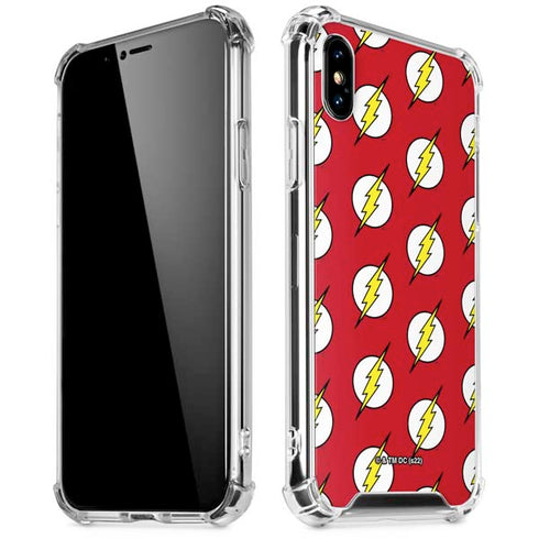 DC Comics The Flash Logo Pattern iPhone XS Max Clear Case