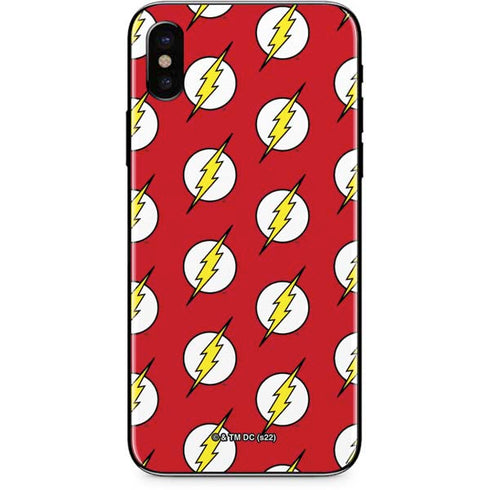 DC Comics The Flash Logo Pattern iPhone XS Skin