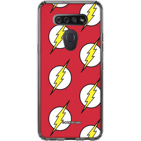 DC Comics The Flash Logo Pattern LG K51/Q51 Clear Case