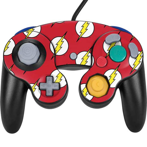 DC Comics The Flash Logo Pattern Nintendo GameCube Controller Skin