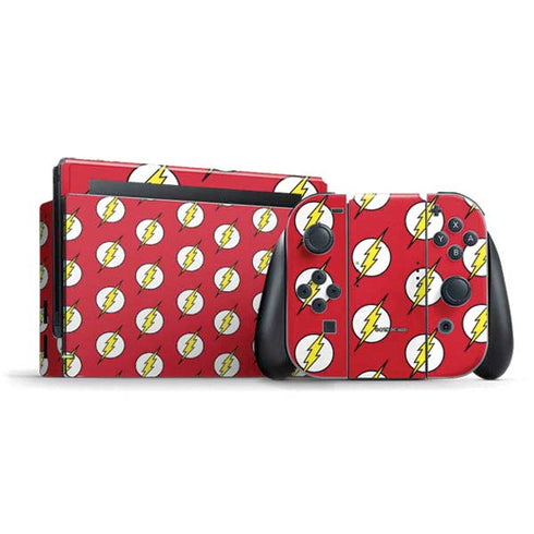 DC Comics The Flash Logo Pattern Nintendo Switch Bundle Skin