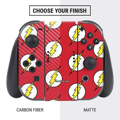 DC Comics The Flash Logo Pattern Nintendo Switch Bundle Skin