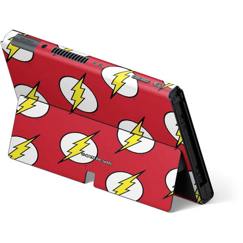 DC Comics The Flash Logo Pattern Nintendo Switch OLED (2021) Skin