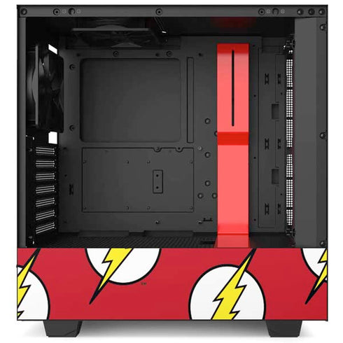 DC Comics The Flash Logo Pattern NZXT H510 Compact ATX Mid-Tower Case Skin