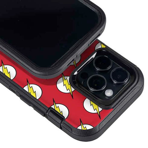DC Comics The Flash Logo Pattern Otterbox Defender iPhone Skin