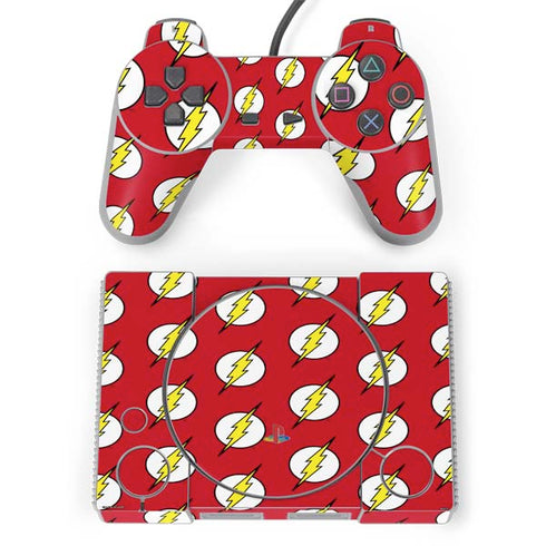 DC Comics The Flash Logo Pattern PlayStation Classic Bundle Skin
