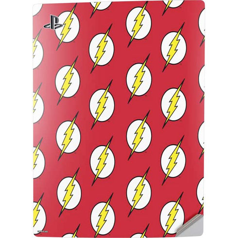 DC Comics The Flash Logo Pattern PS5 Digital Edition Console Skin