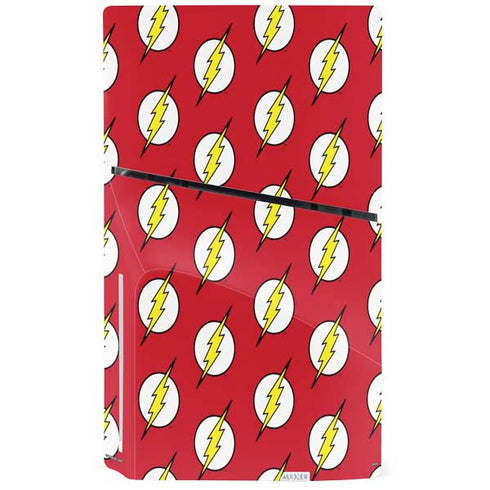 DC Comics The Flash Logo Pattern PS5 Slim Disk Console Skin