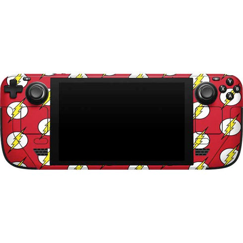 DC Comics The Flash Logo Pattern Steam Deck Handheld Gaming Computer Skin