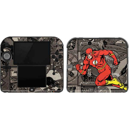 DC Comics The Flash Vintage Action pose pattern Nintendo 2DS Skin
