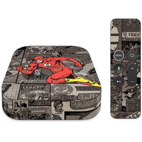 DC Comics The Flash Vintage Action pose pattern Apple TV Skin