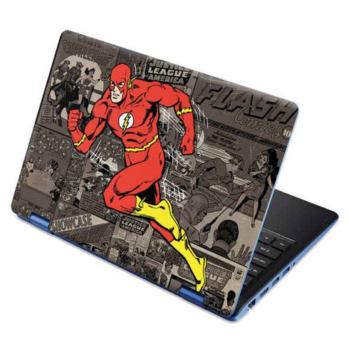 DC Comics The Flash Vintage Action pose pattern Aspire R11 11.6in Skin