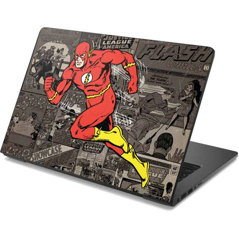DC Comics The Flash Vintage Action pose pattern Dell Chromebook Skin