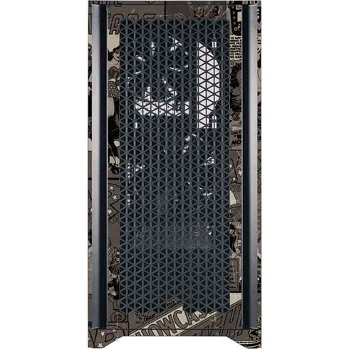 DC Comics The Flash Vintage Action pose pattern Corsair 4000D Tempered Glass Mid-Tower ATX Case Skin