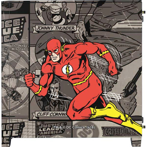 DC Comics The Flash Vintage Action pose pattern Corsair 4000D Tempered Glass Mid-Tower ATX Case Skin