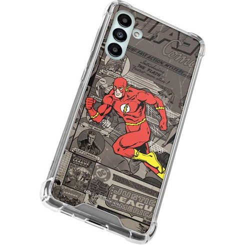 DC Comics The Flash Vintage Action pose pattern Galaxy A13 5G Clear Case