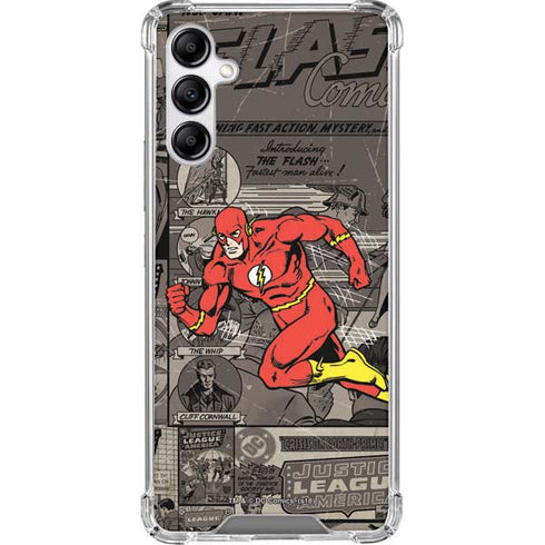 DC Comics The Flash Vintage Action pose pattern Galaxy A14 5G Clear Case