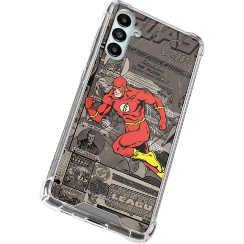 DC Comics The Flash Vintage Action pose pattern Galaxy A14 5G Clear Case