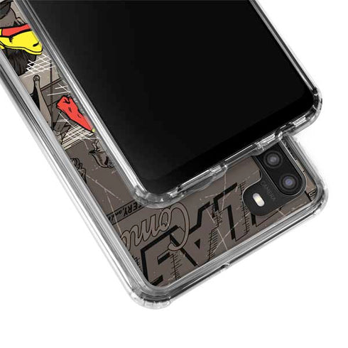 DC Comics The Flash Vintage Action pose pattern Galaxy A21 Clear Case