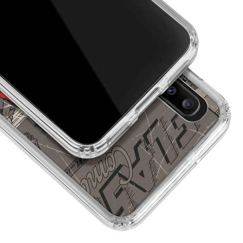 DC Comics The Flash Vintage Action pose pattern Galaxy A30 Clear Case