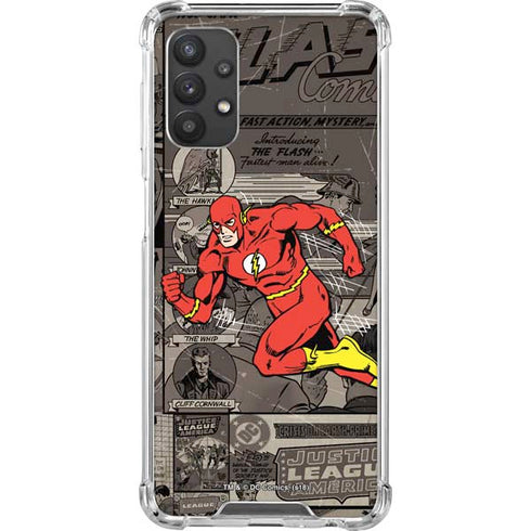 DC Comics The Flash Vintage Action pose pattern Galaxy A32 5G Clear Case