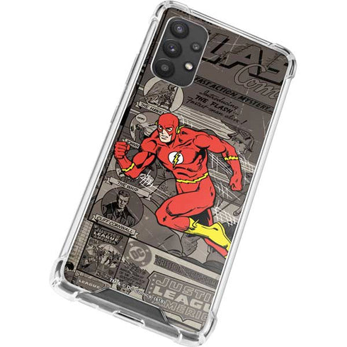 DC Comics The Flash Vintage Action pose pattern Galaxy A32 5G Clear Case