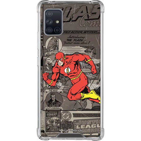 DC Comics The Flash Vintage Action pose pattern Galaxy A51 5G Clear Case