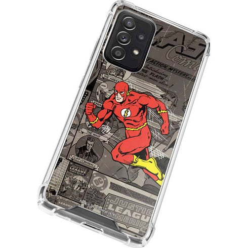 DC Comics The Flash Vintage Action pose pattern Galaxy A52 5G Clear Case