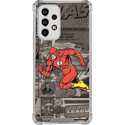 DC Comics The Flash Vintage Action pose pattern Galaxy A53 5G Clear Case
