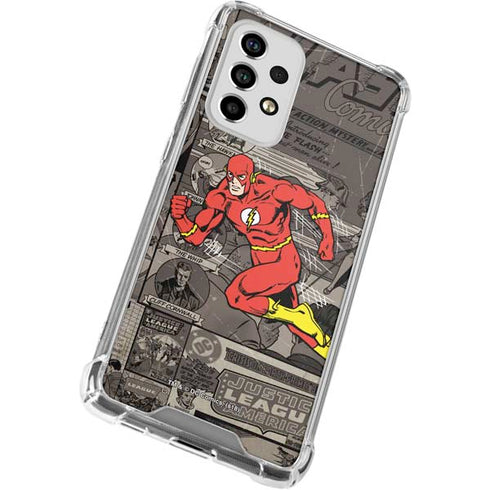 DC Comics The Flash Vintage Action pose pattern Galaxy A53 5G Clear Case