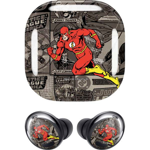 DC Comics The Flash Vintage Action pose pattern Galaxy Buds Pro Skin