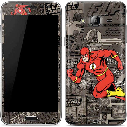 DC Comics The Flash Vintage Action pose pattern Galaxy J3 Skin
