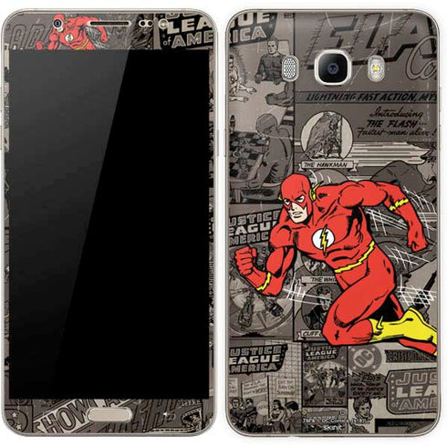 DC Comics The Flash Vintage Action pose pattern Galaxy J7 Skin