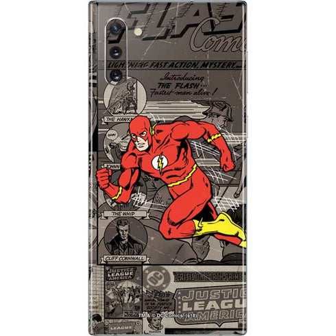 DC Comics The Flash Vintage Action pose pattern Galaxy Note 10 Skin