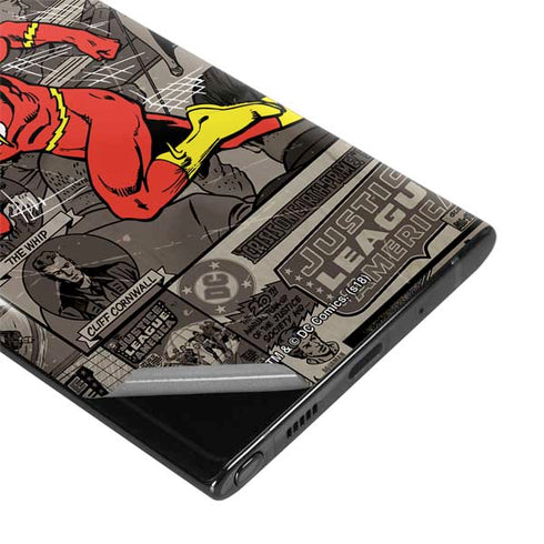 DC Comics The Flash Vintage Action pose pattern Galaxy Note 10 Skin