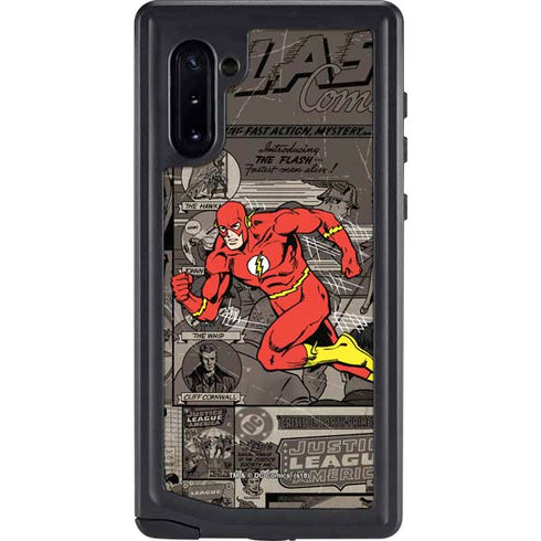 DC Comics The Flash Vintage Action pose pattern Galaxy Note 10 Waterproof Case