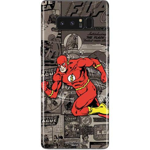 DC Comics The Flash Vintage Action pose pattern Galaxy Note 8 Skin