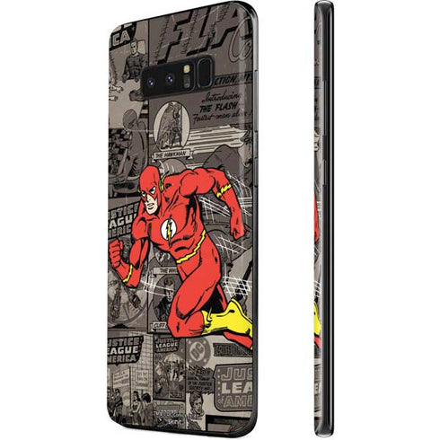 DC Comics The Flash Vintage Action pose pattern Galaxy Note 8 Skin