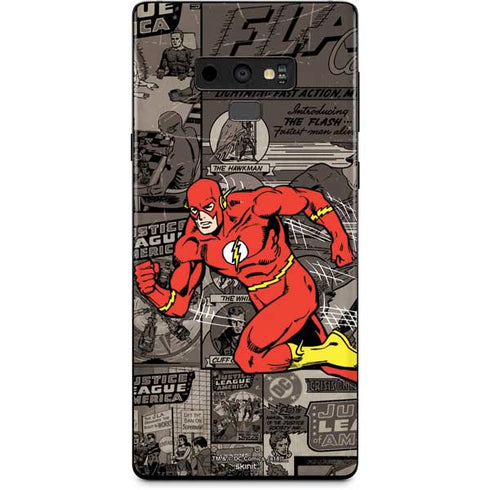 DC Comics The Flash Vintage Action pose pattern Galaxy Note 9 Skin