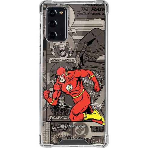 DC Comics The Flash Vintage Action pose pattern Galaxy Note20 5G Clear Case