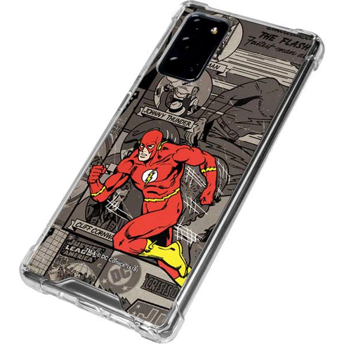 DC Comics The Flash Vintage Action pose pattern Galaxy Note20 5G Clear Case