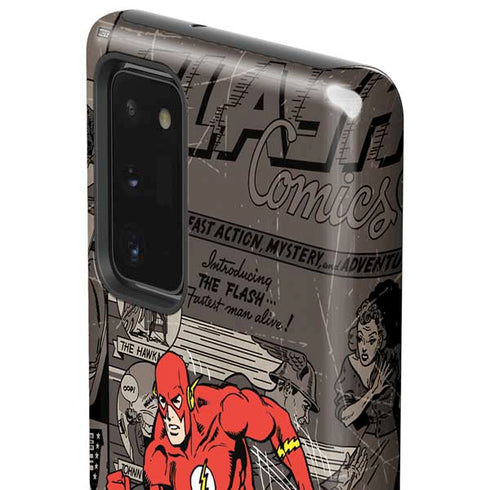 DC Comics The Flash Vintage Action pose pattern Galaxy Note20 5G Pro Case